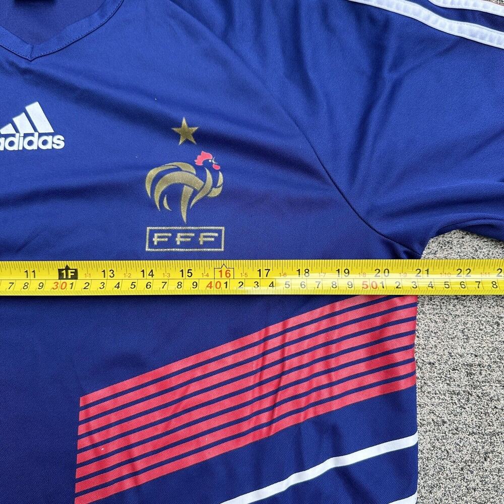 Adidas France Soccer Jersey Mens Medium Blue FFF One Star Rooster Euro Football - Picture 5 of 7